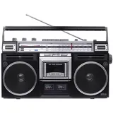 Silva Schneider PCR 1980 Kassettenradio UKW, MW, KW Kassette, Bluetooth®, USB, UKW, MW, KW Aufnahmefunktion, Inkl. Mikrofon Schwarz