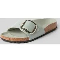 Slides aus Leder mit Dornschließe Modell 'MADRID BIG BUCKLE', Hellgruen, 40