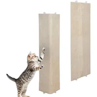Spetebo Kratzbrett Katzen Kratzbrett mit 2 verschiedenen Seiten 80 x 27 cm - 2er Set, (Packung, 2-tlg., Kratzbrett), Sisal und Plüsch Kratzecke zum Legen oder Hängen beige 27,5 cm x 80 cm x 1 cm
