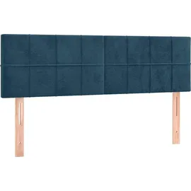 vidaXL Boxspringbett mit Matratze Dunkelblau 140x200 cm Samt