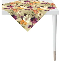 Mitteldecke APELT "5600 HERBSTZEIT, Herbstdeko, Herbst", bunt (beige, bunt), B:100cm L:100cm, Baumwolle, Tischdecken, Digitaldruck