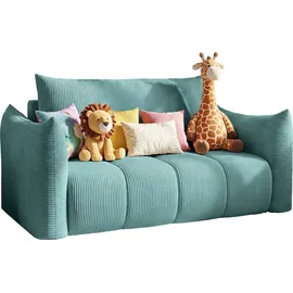 WFL GROUP Schlafsofa Lilo 120 x 86 x 101 cm Cordstoff blau