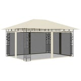 vidaXL Pavillon mit Moskitonetz 4x3x2,73 m Creme 180 g/m2