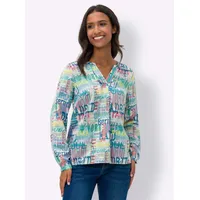Heine Druckbluse Blau/Weiß 38