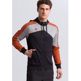 Erima Herren Jacke Premium One 2.0 Trainingsjacke mit Kapuze, schwarz/grau melange/neon orange, XXXL, 1071807