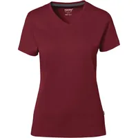 Hakro Cotton Tec® Damen V-Shirt weinrot, 3XL