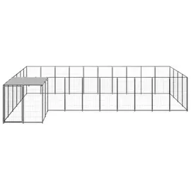 vidaXL Hundezwinger 3,3 m x 5,5 m x 1,1 m Stahl Schwarz