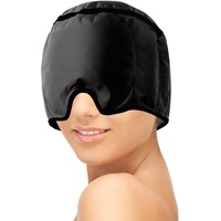 Migräne Maske gegen Kopfschmerzen - Kühlmaske für das Gesicht - Kopfschmerzmütze für Männer & Frauen - Kühlende Augenmaske - Kühlmütze - unisex - schwarz