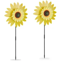 Relaxdays Windrad Sonnenblume 76 x 29 x 8 cm Gelb