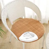 RZYW Rund Stuhlkissen 6er 4er 2er Set Weiche Sitzkissen Rund Waschbar Sitzkissen Stuhl rutschfest Sitzpolster Outdoor Stuhlauflage Bodenkissen für Küche Esszimmer Garten Büro,Khaki,6er Set 40cm