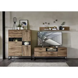 Livetastic TV-Element 156 x 62 x 48 cm Graphit/Eiche Metall