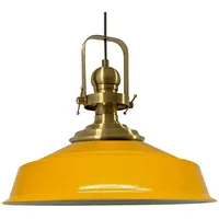 Bamyum Pendelleuchte Asletl Hängelampe, E27, Ø41cm, Gelb Lampe
