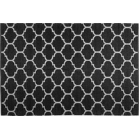 Beliani Outdoor Teppich schwarz-weiß 160 x 230 cm zweiseitig Kurzflor ALADANA