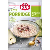 RUF Porridge Bircher Art, Instant Haferbrei mit feinen Haselnüssen und Apfel- und Birnenstückchen, gesundes und leckeres Frühstück, 1 x 65g Beutel