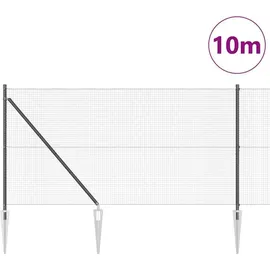 vidaXL Maschendrahtzaun 1 x 10 m Grau/Stahl