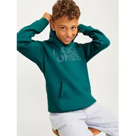 JACK & JONES Corp Logo Kapuzenpullover Deep Teal / Fit Large Print / W Deep Teal 14 Jahre