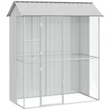 vidaXL Vogelkäfig Grau 215 x 110 x 247 cm Stahl