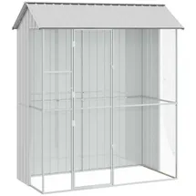 vidaXL Vogelkäfig Grau 215 x 110 x 247 cm Stahl
