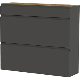MODERANO Hängeschuhschrank 110 x 97 x 33 cm 2 Fächer, 1 Schublade Eiche / anthrazit