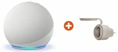 Bundle: Amazon Echo Dot (5. Gen.) smarter Lautsprecher mit Alexa, weiß + Shelly Plug & Play Outdoor Plug S Gen3 Z