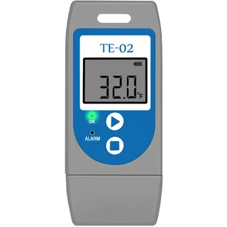 ThermElc TE‐02 Grauer Temperatur Datenlogger, Automatische PDF-/CSV-Berichte, Wiederverwendbarer USB-Recorder mit Kalibrierungszertifikat, Vergleich Mehrerer Geräte, Apotheken-Kühlschrankthermometer