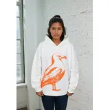 salzhaut Hoodie orange/weiß XS