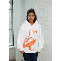 salzhaut Hoodie orange/weiß XS