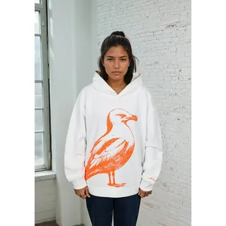 salzhaut Hoodie orange/weiß XS