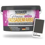 SEEBAUER diy Silikonharz-Fassadenfarbe Schwarz 2,5L für Außen (No. 102 Black Pearl) Selbstreinigende Fassadenfarbe mit Lotuseffekt - Geeignet für Putz, Mauerwerk und Beton