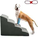 A.FATI Hundetreppe Bett, 4 Stufen Hunderampe Aus Hochdichtem Schaumstoff Für Cou