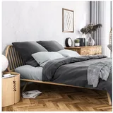 Wolkenfeld Satin Bettwäsche 135x200 Mako-Satin Baumwolle - Anthrazit Grau Bettwäsche-Set - 1x Bettbezug 135 x 200 + 1x Kissenbezug 80x80 - Weiche Mako Satin Bettwäsche