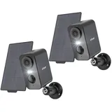 ieGeek Überwachungskamera 3MP Überwachungskamera Außen/InnenAkku (Aussen, Außen/Innen, Außenbereich, drinnen, 2K Kamera Überwachung Kabellos WLAN Aussen IP Kamera Outdoor, 2-tlg., mit PIR Bewegungsmelder 2-Wege-Audio Farbige Nachtsicht Wasserdicht, Cloud/Memory Card Storage Alex 2,4 GHz) schwarz