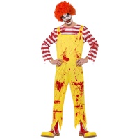 Smiffys Grusel-Killer-Clown-Kostüm, Gelb & Rot, mit Overall