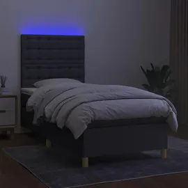 vidaXL Boxspringbett 100 x 200 cm Dunkelgrau