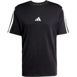 adidas Essentials 3-Streifen Single Jersey Kurzarm-T-Shirt Black / White 2 XS
