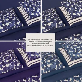 SCHIESSER Wesley Gestreift Blau 135 x 200 cm + 80 x 80 cm