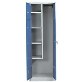 Gürkan Putzmittelschrank Stahl 60,0 x 50,0 x 180,0 cm grau 4 Fachböden