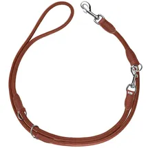 Hunter Verstellbare Führleine Round & Soft Canadian UP, Cognac, weiches Leder, 3-Fach verstellbar, rundgelegt, nachhaltig, Made in Germany, Größe: 14/200