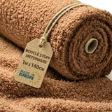 Bouclé Stoff Meterware 1 M x 140 cm Teddystoff – Möbelstoff Polsterstoff für Sofa Sessel Bezug Kissen Decken Gardinen weich und strapazierfähig mit Oeko Tex Pumpkin