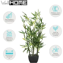 WellHome - Künstliche Bambuspflanze im Topf 43x34x67cm