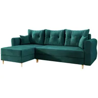 Mirjan24 Ecksofa, Türkis, Textil, 5-Sitzer, L-Form,L-Form, 238x138 cm, Wohnzimmer, Sofas & Couches, Wohnlandschaften, Ecksofas