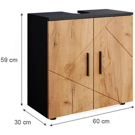 Vicco Waschbeckenunterschrank Irma 60 x 59 x 30 cm Anthrazit/Eiche