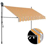 vidaXL Einziehbare Markise Handbetrieben mit LED 300 cm Gelb Blau