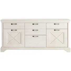 Forte Sideboard Kashmir 177,7 x 96,2 x 48,3 cm Pinie weiß