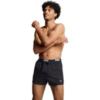 Puma Herren Logo Short Length Swim Shorts Schwarz