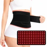120LEDs Rotlichtlampe Therapie Gürtel, 3 in 1 Infrarot 660nm & 850nm Rotlicht Gürtel mit 5 Stufen Vibrationen Massage, 10HZ Puls-Modus, für die Schmerzen von Rücken Schulter Taille