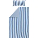 Erwin Müller Single-Jersey Wendebettwäsche in blau-weiß | Gr.: 155x240 cm (80x80 cm)