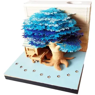 2025 Englische Version Baumhaus mit Licht Papier Skulptur Desktop Note Dekoration I3t2 3D dreidimensionales Papier