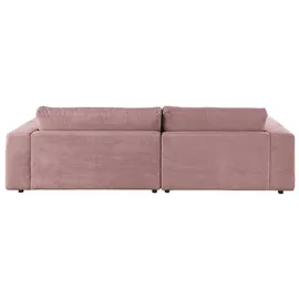 KAWOLA Sofa MADELINE Ecksofa Cord rosa Longchair links