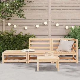 vidaXL Gartensofa mit Fußhocker 2-Sitzer Massivholz Kiefer